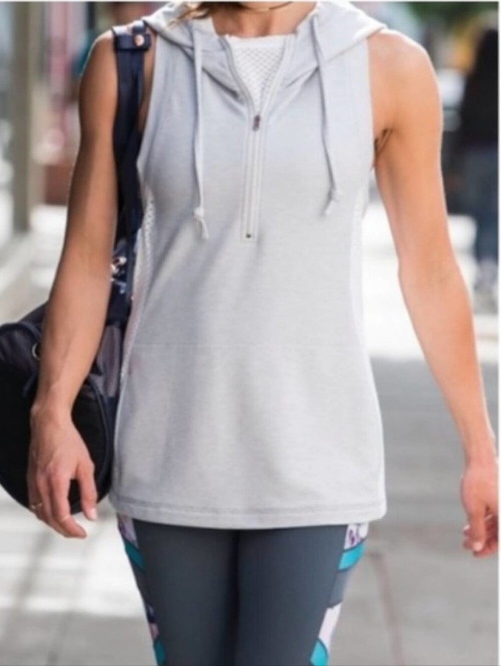 Calia By Carrie Underwood Sleeveless Hooded Zip-Front Active Tank Size M
